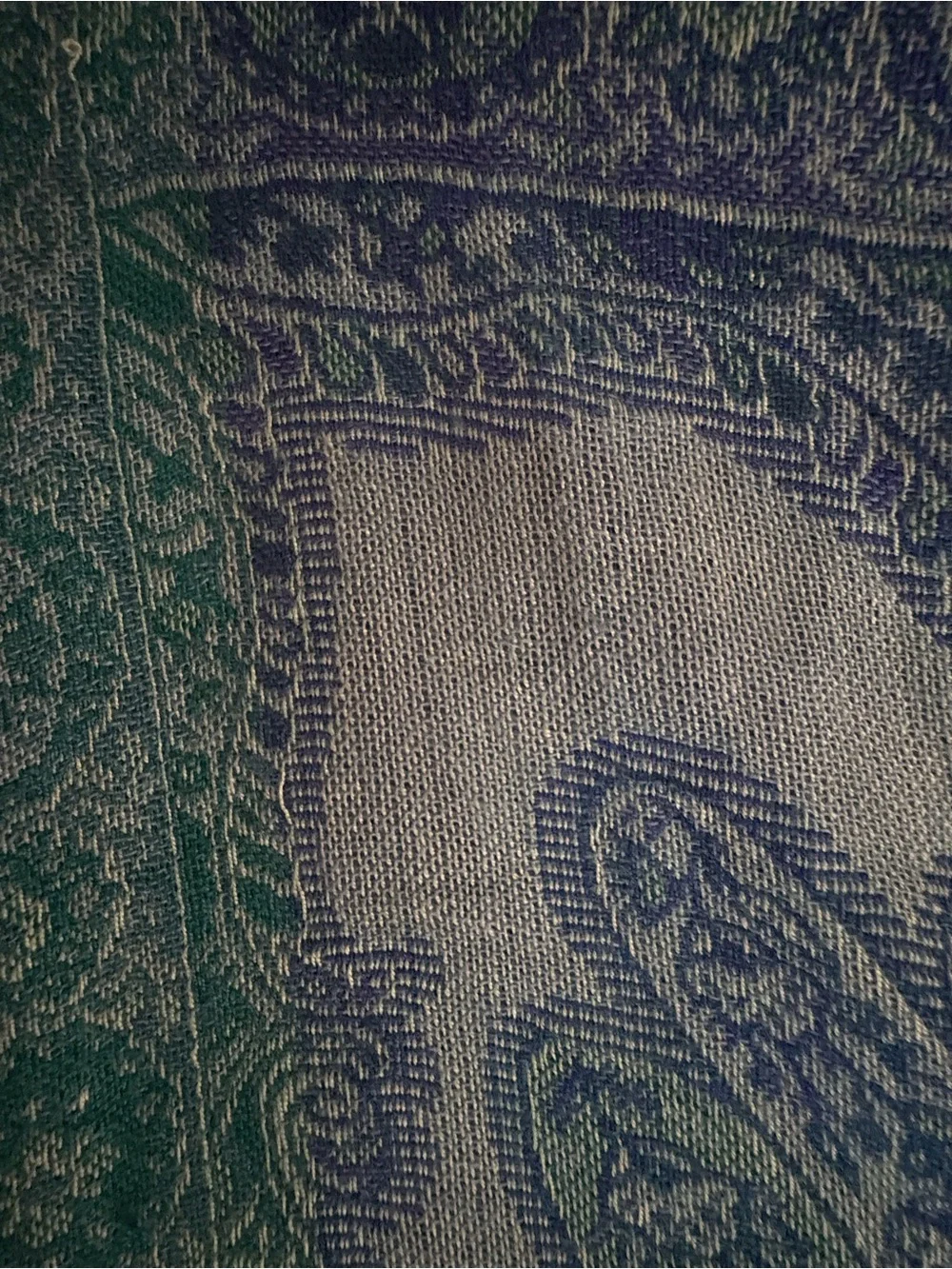 Bohemian Blue Paisley Pashmina Style Fringe Shawl Wrap Boho Festival Travel Wrap